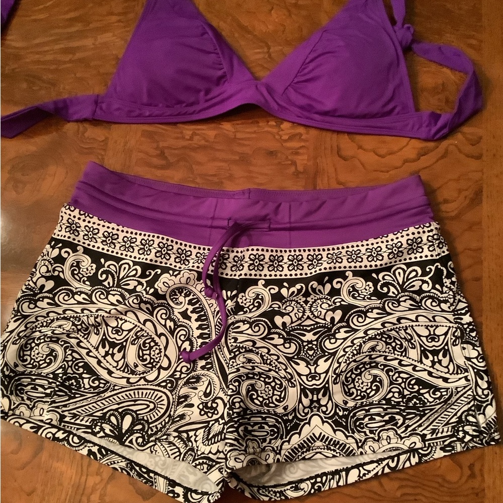 Athleta swim short & top Sz M